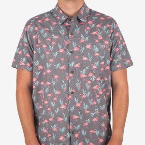 RipCurl Flamingo Print Hawaiian Shirt